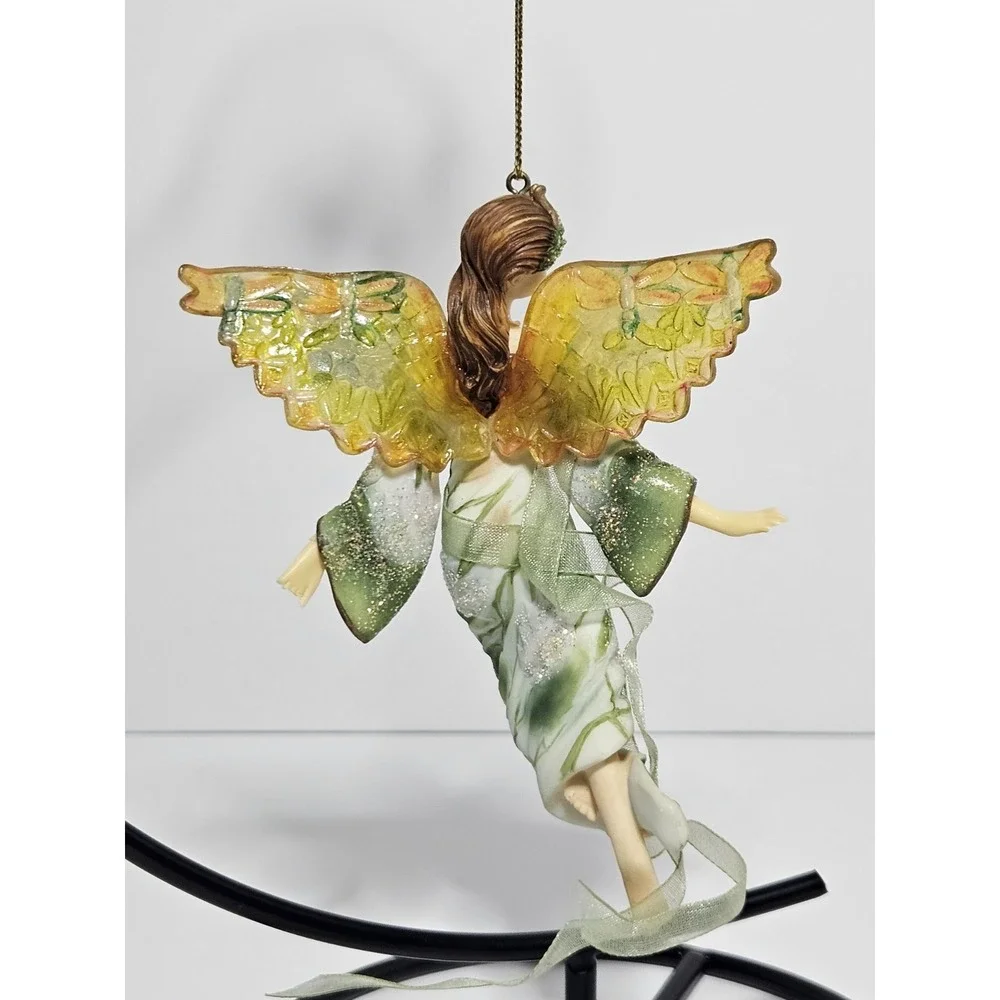 Ashton Drake Dragonfly Among Lilies On Wings of Light Heirloom Fairy Ornament 03